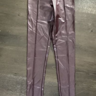 Fashion Nova Mini Faux Faux Leather Legging Burgundy- Size XS